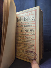 Load image into Gallery viewer, The Holy Bible Containing the Old Testament and the New, 1713. Volumes 1 of 2, Old Testament Only. With Red Ruling and A Tooled Morocco Binding