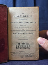 Load image into Gallery viewer, The Holy Bible Containing the Old and the New Testaments, 1822. In a Contemporary Leather Wallet Binding