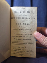 Load image into Gallery viewer, The Holy Bible Containing the Old Testament and the New, 1808. In a Contemporary Leather Wallet Binding, and With Contemporary Woman Ownership