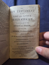 Load image into Gallery viewer, The Holy Bible Containing the Old and New Testaments; Bound With; The Psalms of David and Translations and Paraphrases, 1800/1797. Volume 2 of 2. A Pocket Bible with a Contemporary Wallet Binding and Owner Inscriptions