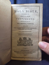 Load image into Gallery viewer, The Holy Bible Containing the Old and New Testaments; Bound With; The Psalms of David and Translations and Paraphrases, 1816. Volume 1 of 2. A Pocket Bible, in a Contemporary Wallet Binding