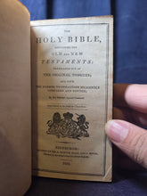 Load image into Gallery viewer, The Holy Bible Containing the Old and New Testaments; Bound With; The Psalms of David and Translations and Paraphrases, 1823. Volume 1 of 2. A Finely Bound Pocket Bible