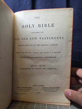 Load image into Gallery viewer, The Holy Bible containing the Old and New Testaments. 1898. In a Presentation Binding for Franklin Wiseman, gifted by the Bishop of Madras. With 12 Pages of Color Maps