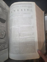 Load image into Gallery viewer, The New Evangelical Family Bible or, a complete Paraphrase, Exposition, and Commentary on the Holy Scriptures of the Old and New Testaments, 1793(?). A Folio Bible with 90 Massive Plates of Illustration