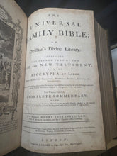 Load image into Gallery viewer, The Universal Family Bible, or Christian's Divine Library. Containing the Sacred Text of the Old and New Testament, 1775. A Beautiful Folio Bible With 100 Engraved Maps and Plates, and in a Contemporary Binding