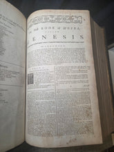 Load image into Gallery viewer, The Universal Family Bible, or Christian's Divine Library. Containing the Sacred Text of the Old and New Testament, 1775. A Beautiful Folio Bible With 100 Engraved Maps and Plates, and in a Contemporary Binding