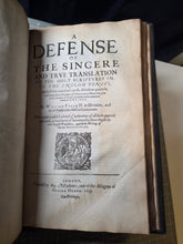 Load image into Gallery viewer, The Text of the New Testament of Jesus Christ; Bound With: A Defense of the Sincere and True Translation of the Holy Scriptures, 1633. Fulke’s Famed New Testament and Treatise on Protestant Translations. With Contemporary Boards
