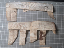Load image into Gallery viewer, European Genizah. A Collection of 8 Medieval Hebrew Manuscript Fragments on Vellum, Circa 1200-1300. Rare Examples of Recently Excised Manuscript Waste, Likely from a Passover Haggadah or Siddur Prayer Book