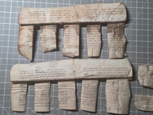 Load image into Gallery viewer, European Genizah. A Collection of 8 Medieval Hebrew Manuscript Fragments on Vellum, Circa 1200-1300. Rare Examples of Recently Excised Manuscript Waste, Likely from a Passover Haggadah or Siddur Prayer Book