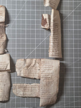 Load image into Gallery viewer, European Genizah. A Collection of 8 Medieval Hebrew Manuscript Fragments on Vellum, Circa 1200-1300. Rare Examples of Recently Excised Manuscript Waste, Likely from a Passover Haggadah or Siddur Prayer Book