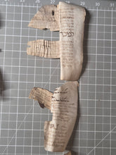 Load image into Gallery viewer, European Genizah. A Collection of 8 Medieval Hebrew Manuscript Fragments on Vellum, Circa 1200-1300. Rare Examples of Recently Excised Manuscript Waste, Likely from a Passover Haggadah or Siddur Prayer Book