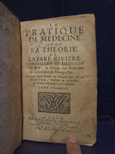 Load image into Gallery viewer, La Pratique de Medecine avec Theorie, 1682. The First of Two Volumes Encompassing Different Fields of Medicine and Theories, Focusing on Diseases and Illnesses