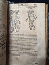Load image into Gallery viewer, Les Oeuvres d'Ambroise Pare, 1664. The 12th Edition of Pare’s Collected Works, with Hundreds of Woodcuts Showing Monstrous Creatures, Anatomical Views, Surgical Procedures, Tools, Deformities, and Much More