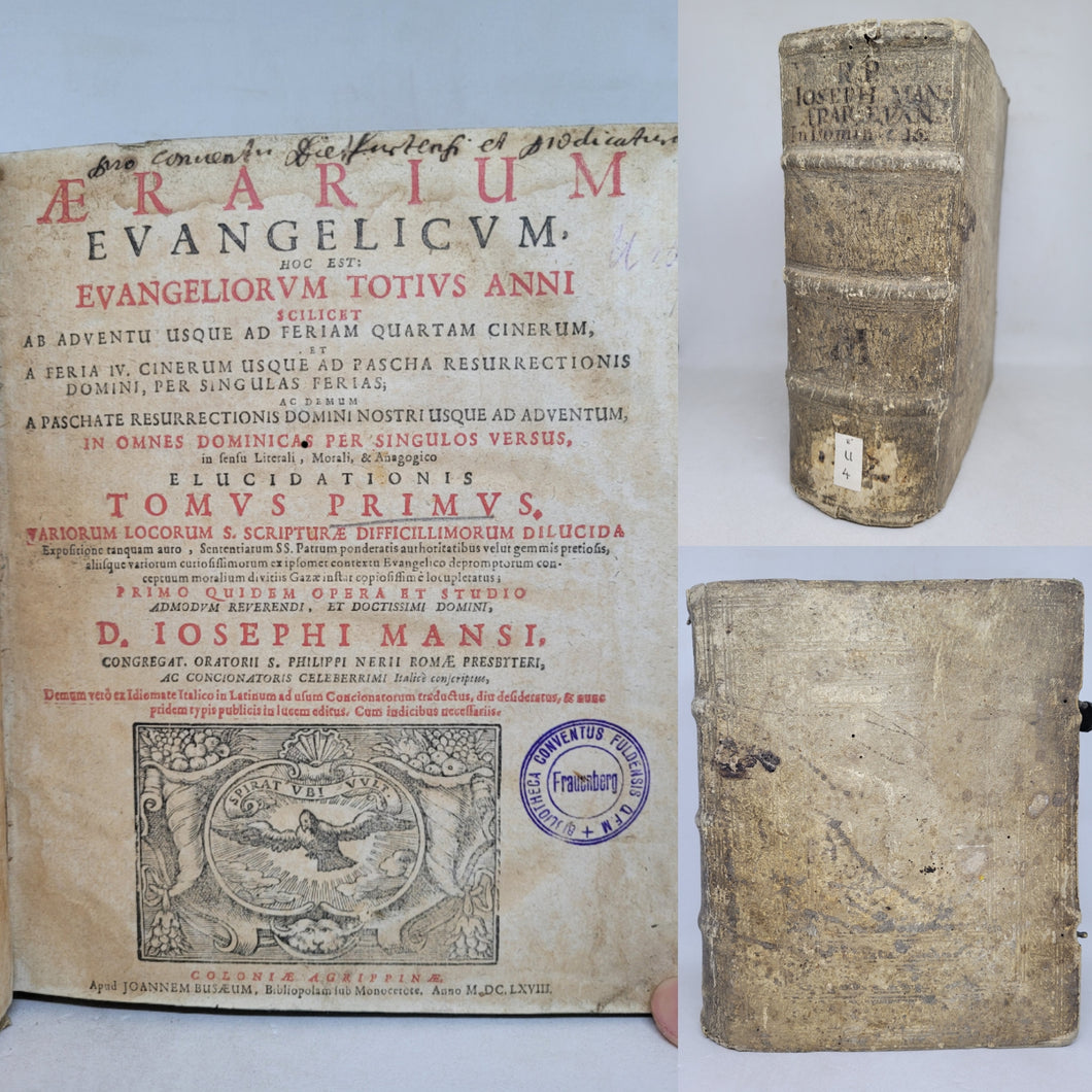 Aerarium Evangelicum, Hoc Est: Evangeliorum Totius Anni Scilicet Ab Adventu Usque Ad Feriam Quartam Cinerum, Et A Feria IV. Cinerum Usque ad Pascha Resurrectionis, 1668