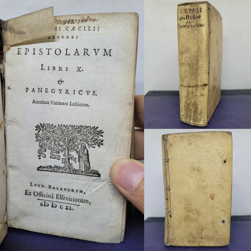 C. Plinii Caecilii Secundi Epistolarum Libri X. & Panegyricus: Accedunt Variantes Lectiones, 1640. Vellum Binding