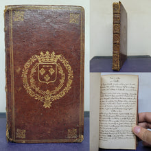 Load image into Gallery viewer, Notebook of Handwritten Notes on Various Subjects, Circa 1840. Manuscript Bound in a 17th Century Armorial Binding for a Duke of Orleans