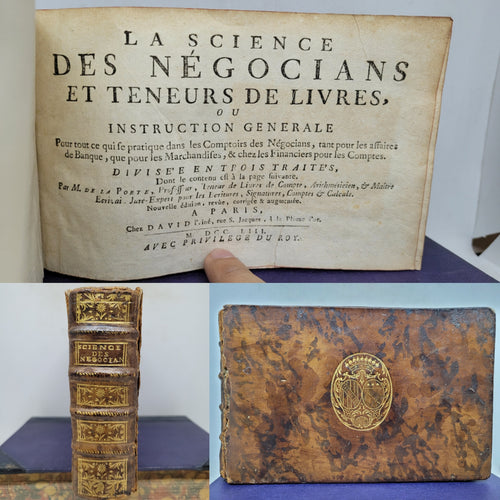 La Science des Negocians et teneur de livres ou instruction générale pour tout ce qui se pratique dans les comptoirs des négocians, 1753. Cianelli de Serans Family Arms