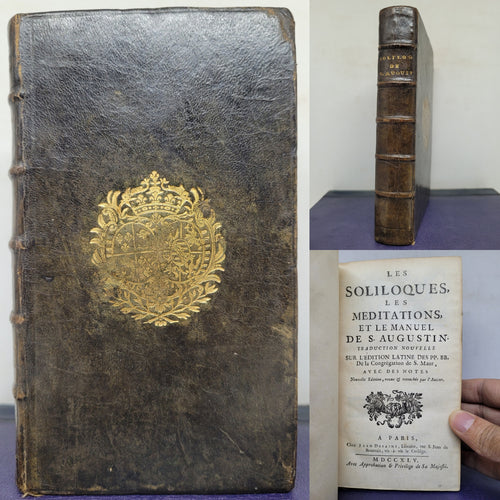 Les Soliloques, les Méditations, et le Manuel de S. Augustin; Bound With; Le Livre de S. Augustin De l'Esprit et de la Letter, 1745. Arms of Marie-Josèphe de Saxe, Dauphine of France