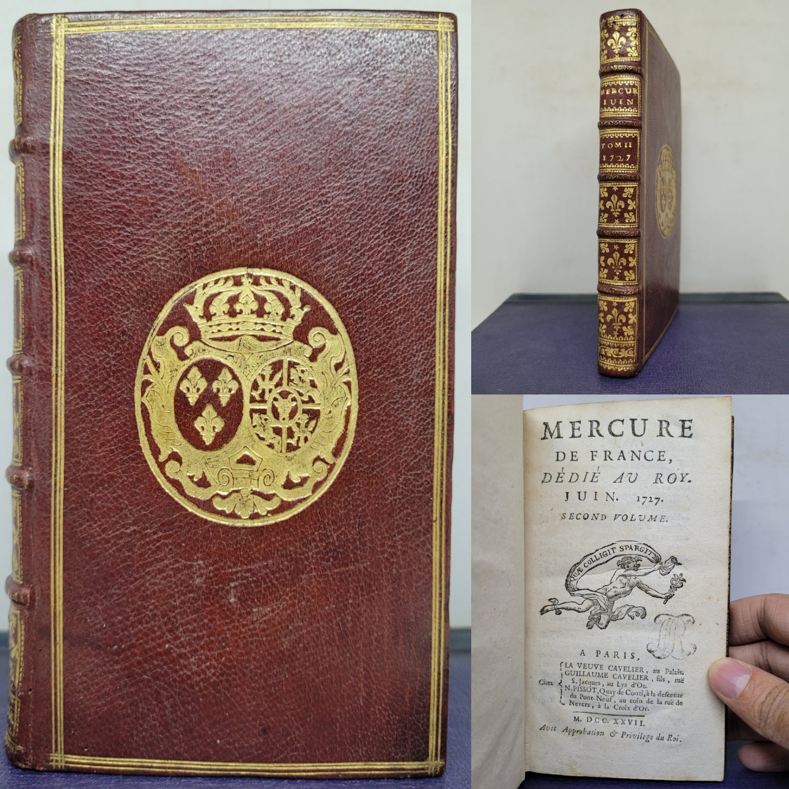 Mercure de France, dédié au Roy. Juin 1727, 1727. Tome II. Arms of