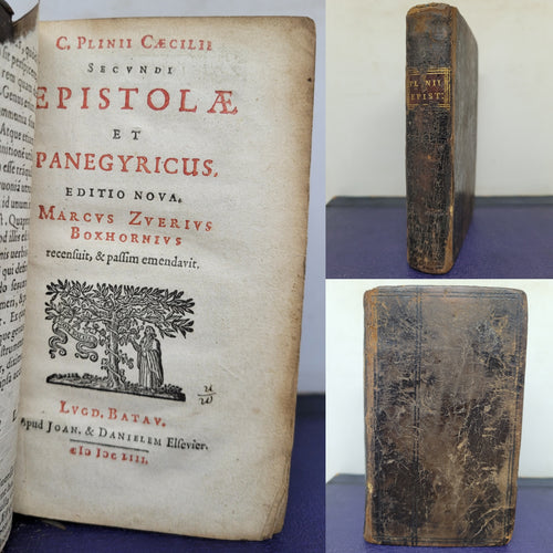 C. Plinii Caecilli Secundi Epistolae et Panegyricus. Editio nova. Marcus Zuerius Boxhornius recensuit, & passim emendavit, 1653. Printed Waste Endpapers