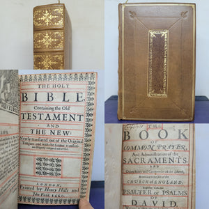 The Holy Bible Containing the Old Testament and The New; Bound With; The Book of Common Prayer; Bound With; The Apocrypha; Bound With; The Whole Book of Psalms: Collected into English Metre, 1660/1671/1660/1676