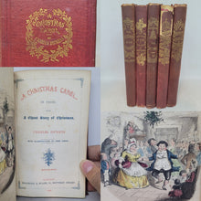 Load image into Gallery viewer, The Christmas Books: A Christmas Carol; The Chimes; The Cricket on the Hearth; The Battle of Life; The Haunted Man and The Ghost’s Bargain, 1860/1846/1845/1846/1848. With Two First Editions