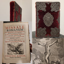 Load image into Gallery viewer, Missale Romanum ex decreto sacrosancti Concilii tridentini restitutum, 1709. Velvet and Silver Binding