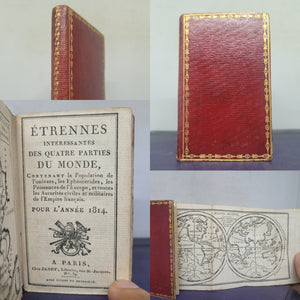 Etrennes Interessantes des Quatre Parties du Monde, 1814. Finely Bound Miniature Almanac