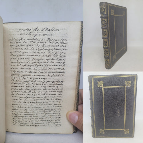 Festes de l’Eglise en Chaque Mois, with du Nombre hes Hommes, liste des Papes, and More, Late 17th Century. French Manuscript on Paper, containing lists of Feast Days for Each Month, A Cataloged List of Popes, Councils, Schisms, Conclaves, and Much More