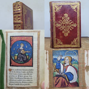 Ces Presentes Heures a l'Usaige de Romme, 1520. Extremely Scarce Illuminated Books of Hours Printed on Vellum, With 9 Large Miniatures, and 6 Smaller Figures. Extremely Scarce, No Recorded Copies on USTC