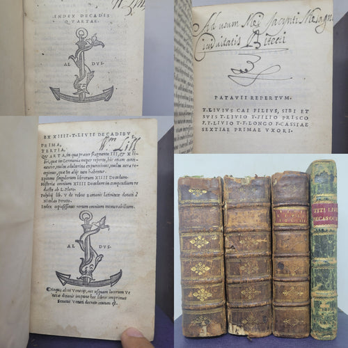 Ex XIIII. T. Livii Decadibus. Prima, tertia, quarta, in qua praeter fragmenta III, & X libri quae in Germania nuper reperta, hic etiam continentur, 1518-1533. Married Set, Fourth Volume from a Different Set