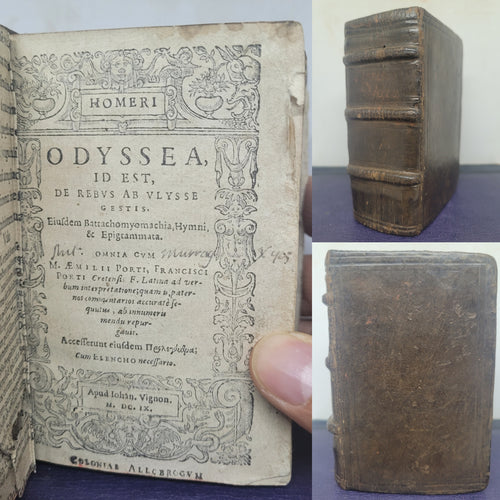 Homeri Odyssea, id est, De rebus ab Ulysse gestis, 1609. An Early Greek and Latin Odyssey with an Incunabular Endpaper