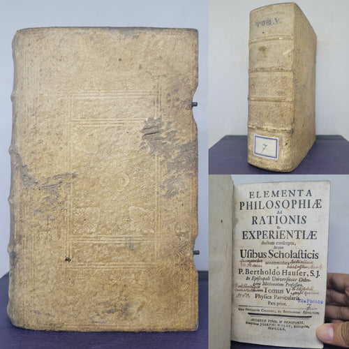 Elementa philosophiae ad rationis et experientiae ductum conscripta, atque usibus scholasticis, 1760. Tomus V of V, Physica Particularis. Pars Prior: with 15 Large Engraved Folding Plates of Various Displays of Physics