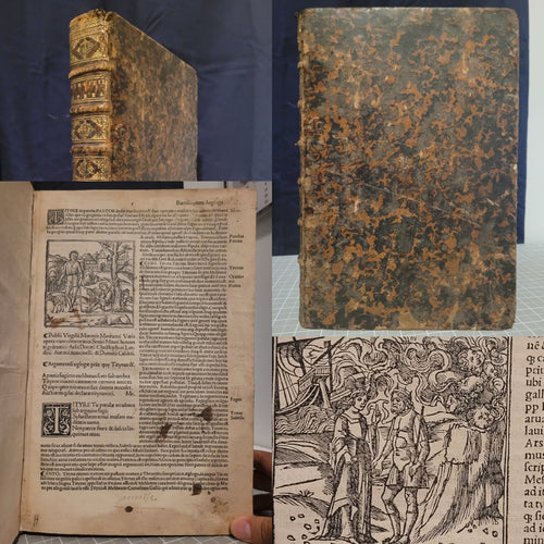 P.M.V. Omnia Opera diligenti castigatione exculta, aptissimisque ornata figuris, commentantibus Servio, Donato, Probo, Domitio, Landino, Antonioque Mancinello viris clarissimis, 1514. Extremely Scarce and Illustrated Virgil