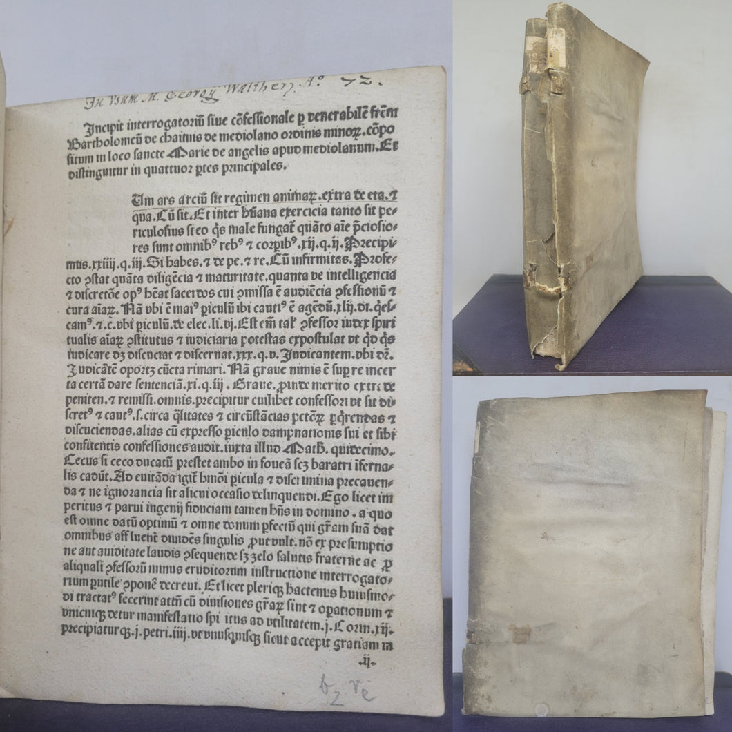 Confessionale sive Interrogatorium. Interrogationes faciende infirmo morienti. Hermannus de Schildesche, 1482
