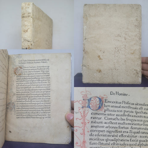 Polyhistor, sive De Mirabilibus Mundi, sive Collectanea Rerum Memorabilium, 1474-1475. Wonders of the World, with An Illuminated Opening