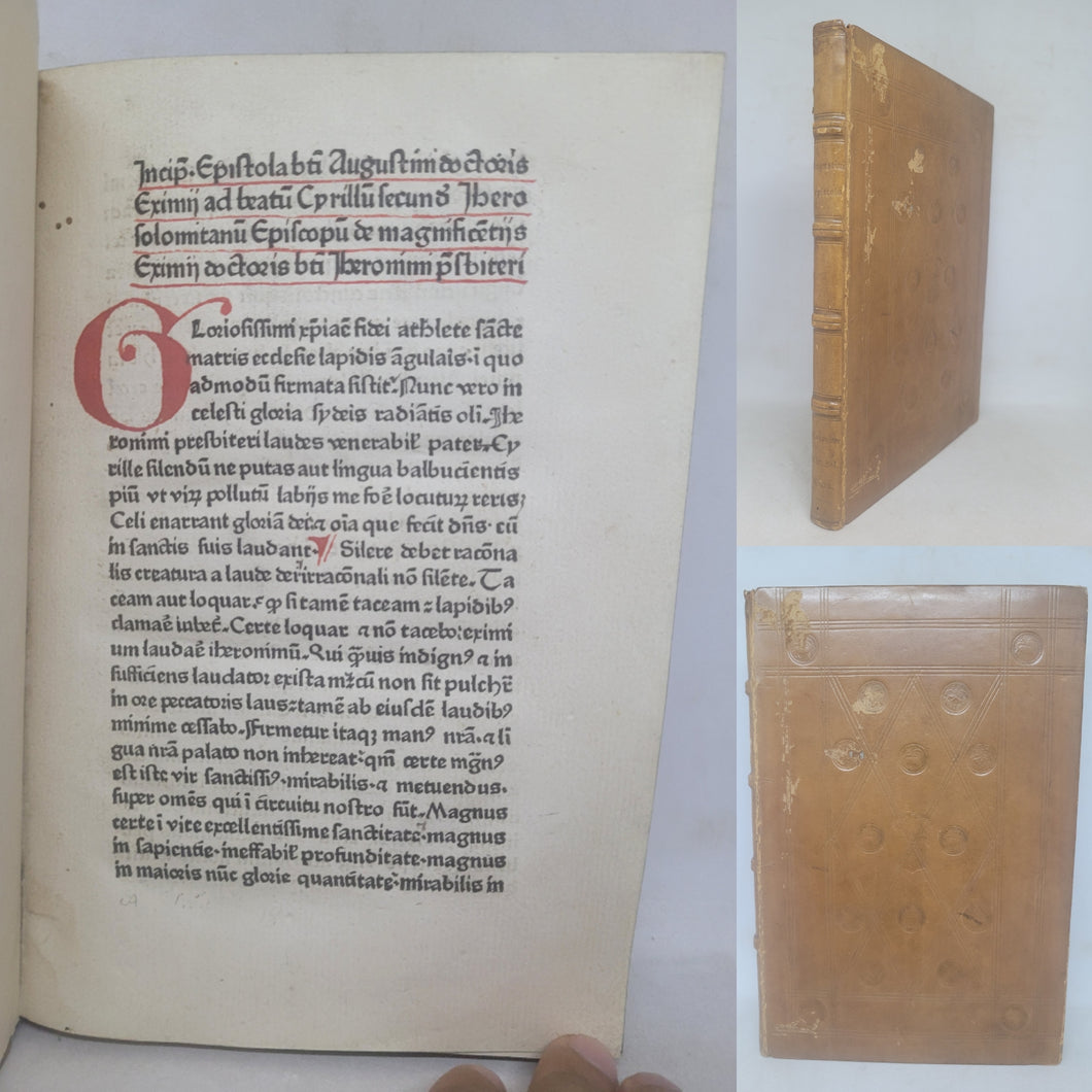 Epistola ad Cyrillum de magnificentiis Hieronymi; With; Epistola ad Augustinum de miraculis Hieronymi; With; Epistola ad Susannam lapsam et ad Heliodorum, Circa 1470. Early Trio of Tracts with Pseudo Attributions