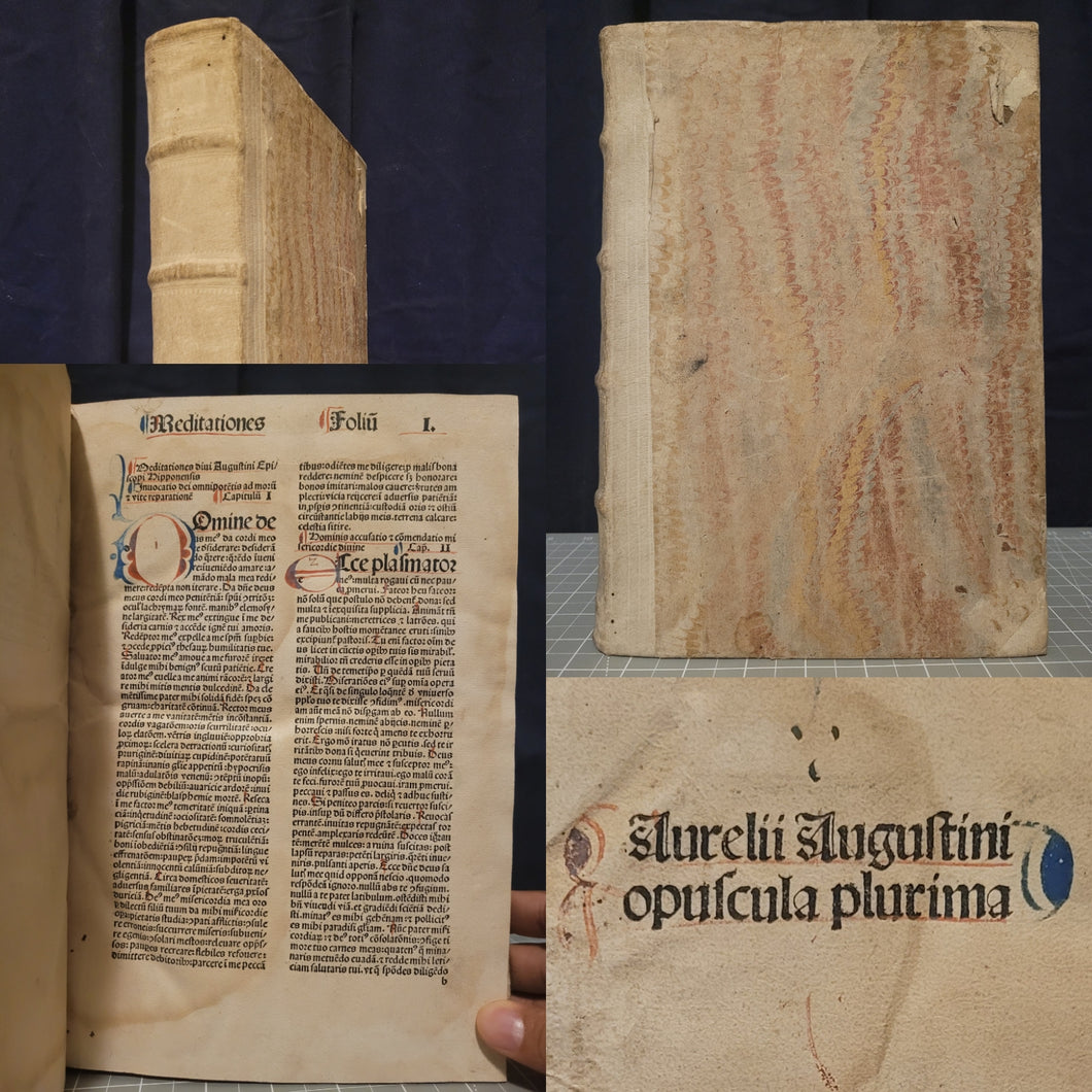 Opuscula, 1489. The Collected Short Works of Saint Augustine, Including his Famed Confessions and Meditations, all Rubricated, and Heavily Annotated Throughout