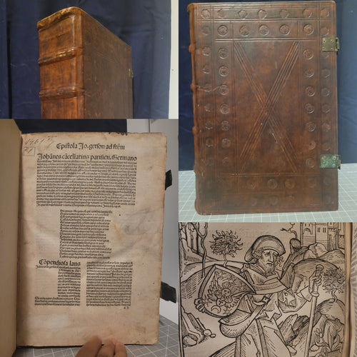 Opera. Prima and Secunda, 1488. Volumes 1-2 of 3 of the Works of the Jean Gerson in One Volume, with Part of the Original Boards Preserved