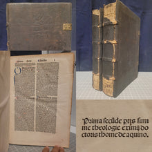 Load image into Gallery viewer, Summa Theologica, 1496. Volume II of III in Two Tomes. Aquinas’s Masterpiece, Rubricated and in Original Boards