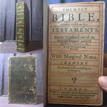 Load image into Gallery viewer, The Holy Bible containing the Old Testament and the New, 1698. A Finely Bound Bible with Contemporary Red Ruling