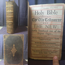 Load image into Gallery viewer, The Holy Bible containing the Old Testament and the New, 1695. An Early Bible with a Beautifully Gilt Tooled Contemporary Binding and Red Ruling