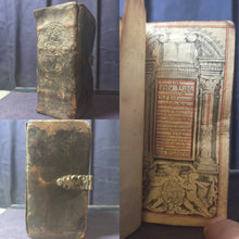 Load image into Gallery viewer, The Holy Bible containing the Old Testament and the New; Bound With; The Whole Book of Psalms Collected into English Meter, 1676/1677. Contemporary Binding with a Curious Spine and Silver Clasp,  and Early Women Ownership Inscriptions