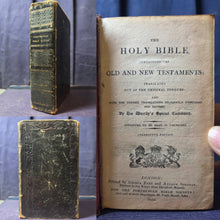 Load image into Gallery viewer, The Holy Bible Containing the Old and the New Testaments, 1822. In a Contemporary Leather Wallet Binding