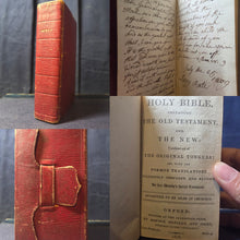 Load image into Gallery viewer, The Holy Bible Containing the Old Testament and the New, 1808. In a Contemporary Leather Wallet Binding, and With Contemporary Woman Ownership