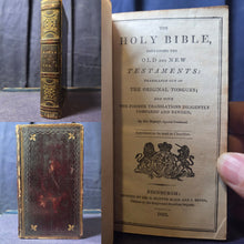 Load image into Gallery viewer, The Holy Bible Containing the Old and New Testaments; Bound With; The Psalms of David and Translations and Paraphrases, 1823. Volume 1 of 2. A Finely Bound Pocket Bible