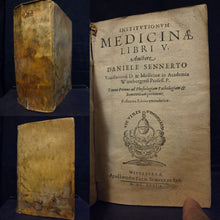 Load image into Gallery viewer, Institutionum Medicinae Libri V, 1633. The Medical Works of the Renowned German Physician and Pioneer of Incorporating Chemistry into Medicine, With Books on Physiology, Pathology, and More. Two Volumes in One