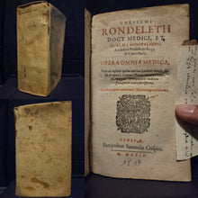Load image into Gallery viewer, Opera Omnia Medica, 1619. A Rare Copy of the Complete Works of Professor Rondelet, Containing His Texts on Anatomy, Natural History, Botany, and More