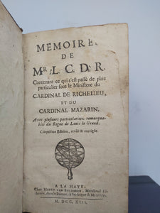 Memoires de Mr. L. C. D. R. Contenant, 1713
