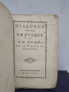 Dialogue Entre Un Eveque Et Un Cure, 1775